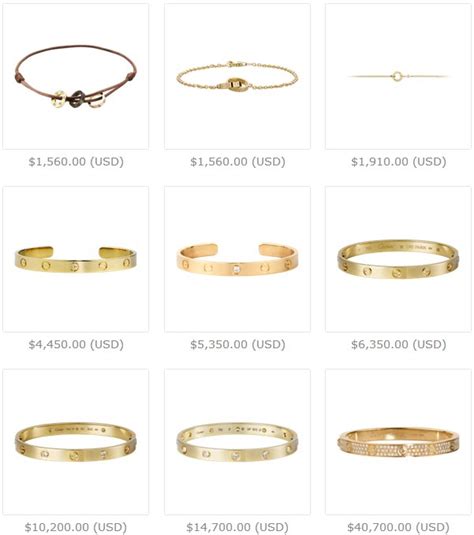 cartier jewelry price list.